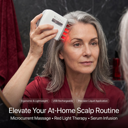 LumaRoot Scalp Revival Massager - Red Light Vibration Scalp Massage Comb for Healthier-Looking, Fuller-Looking Hair