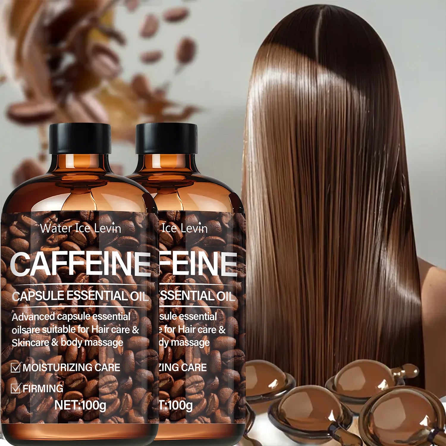 Caffeine Capsule Essential Oil - Intensive Winter Hydration - for Hair, Skin & Body Massage - 3-In-1 Treatment