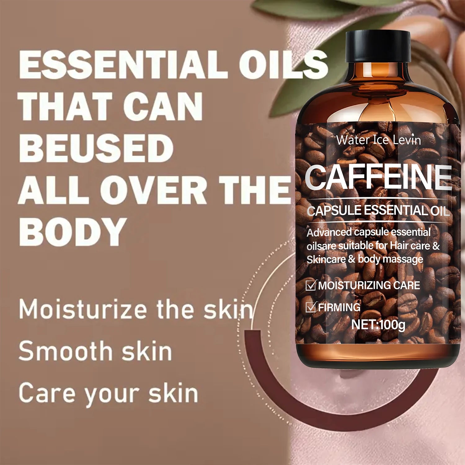 Caffeine Capsule Essential Oil - Intensive Winter Hydration - for Hair, Skin & Body Massage - 3-In-1 Treatment