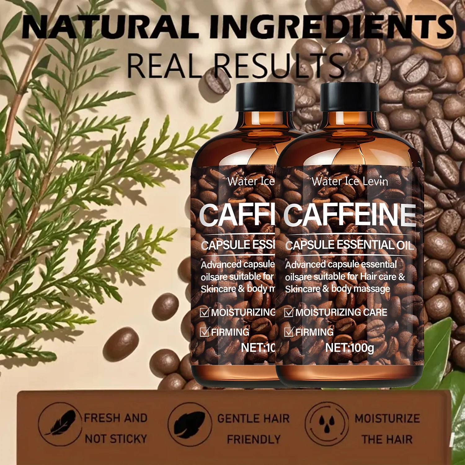 Caffeine Capsule Essential Oil - Intensive Winter Hydration - for Hair, Skin & Body Massage - 3-In-1 Treatment