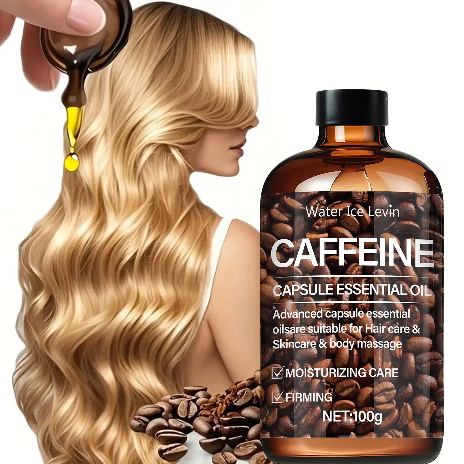 Caffeine Capsule Essential Oil - Intensive Winter Hydration - for Hair, Skin & Body Massage - 3-In-1 Treatment